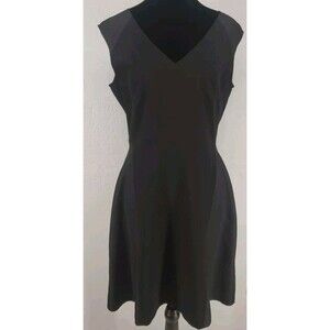 Ann Taylor Black Skater Fit Flare Textured Mini Dress Size 6 Little Black Dress